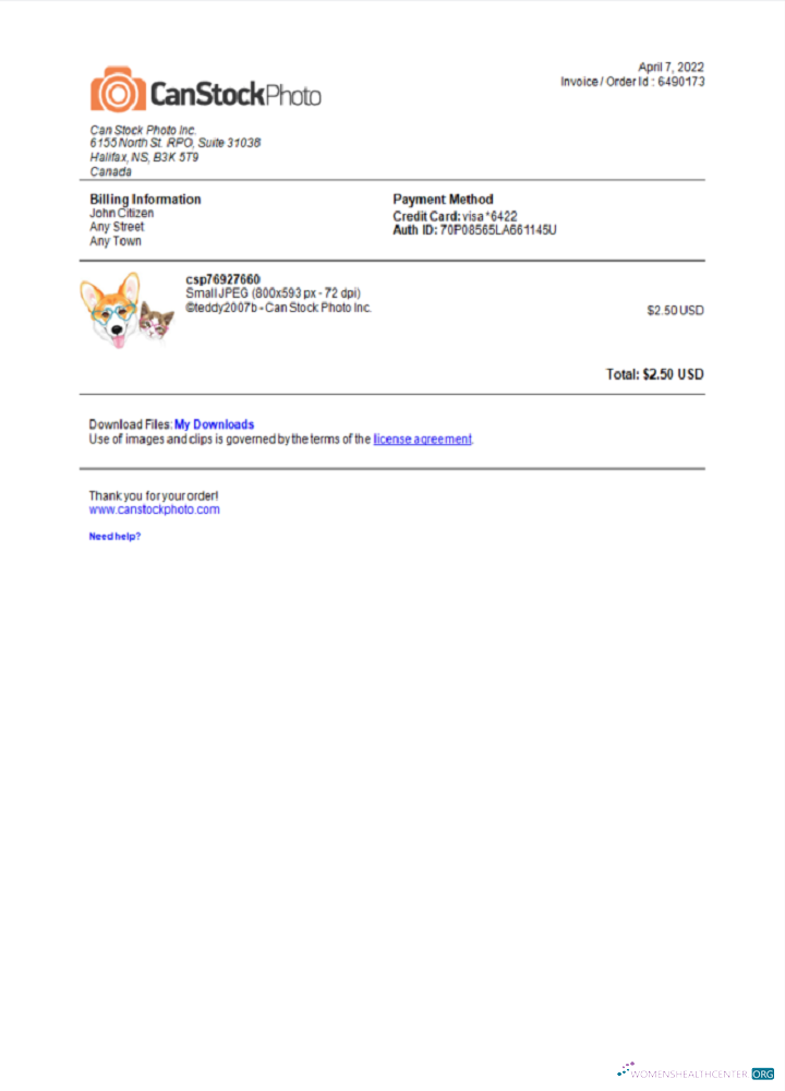 Download USA Canada Can Stock Photo invoice Photoshop template